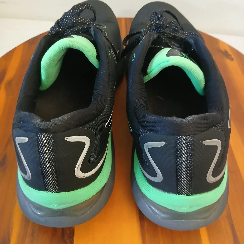 ASICS GEL-Cumulus 24 Men 14 Black Green Running Shoes Sneakers 1011B468